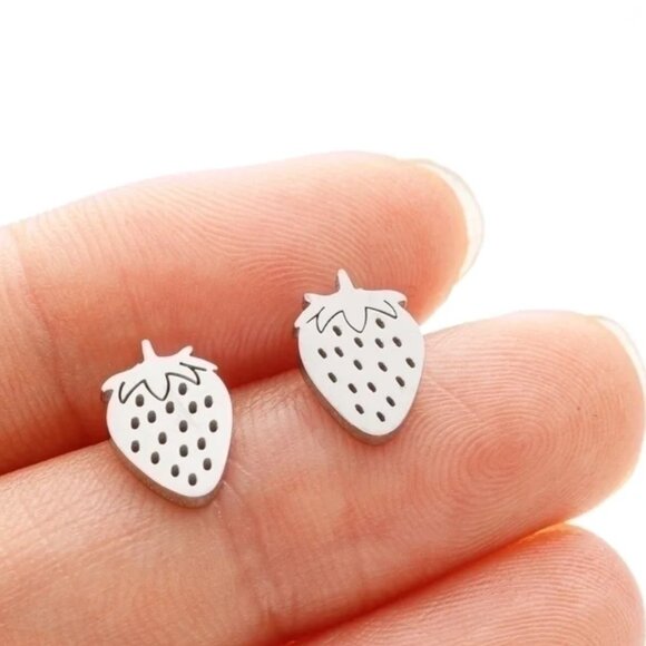 Stainless Steel 18K Gold Plated Ear Studs - Picture 2 of 4